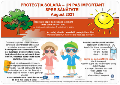 Campania „PROTECȚIA SOLARĂ – UN PAS IMPORTANT SPRE SĂNĂTATE!” 2021 - protectia solara copii