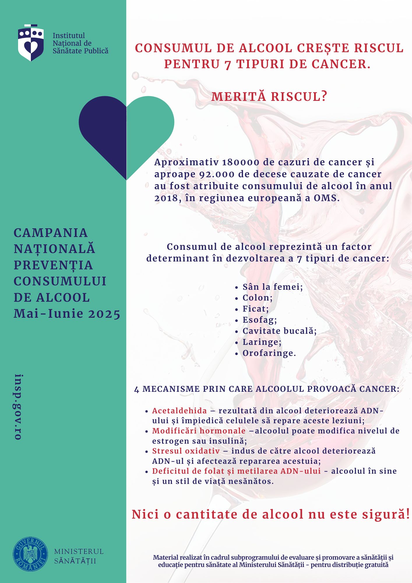 Campania Națională de Prevenție a Consumului de Alcool „Fii tu însuți! Nu ai nevoie de alcool!”, mai-iunie 2025 - Poster populatia generala