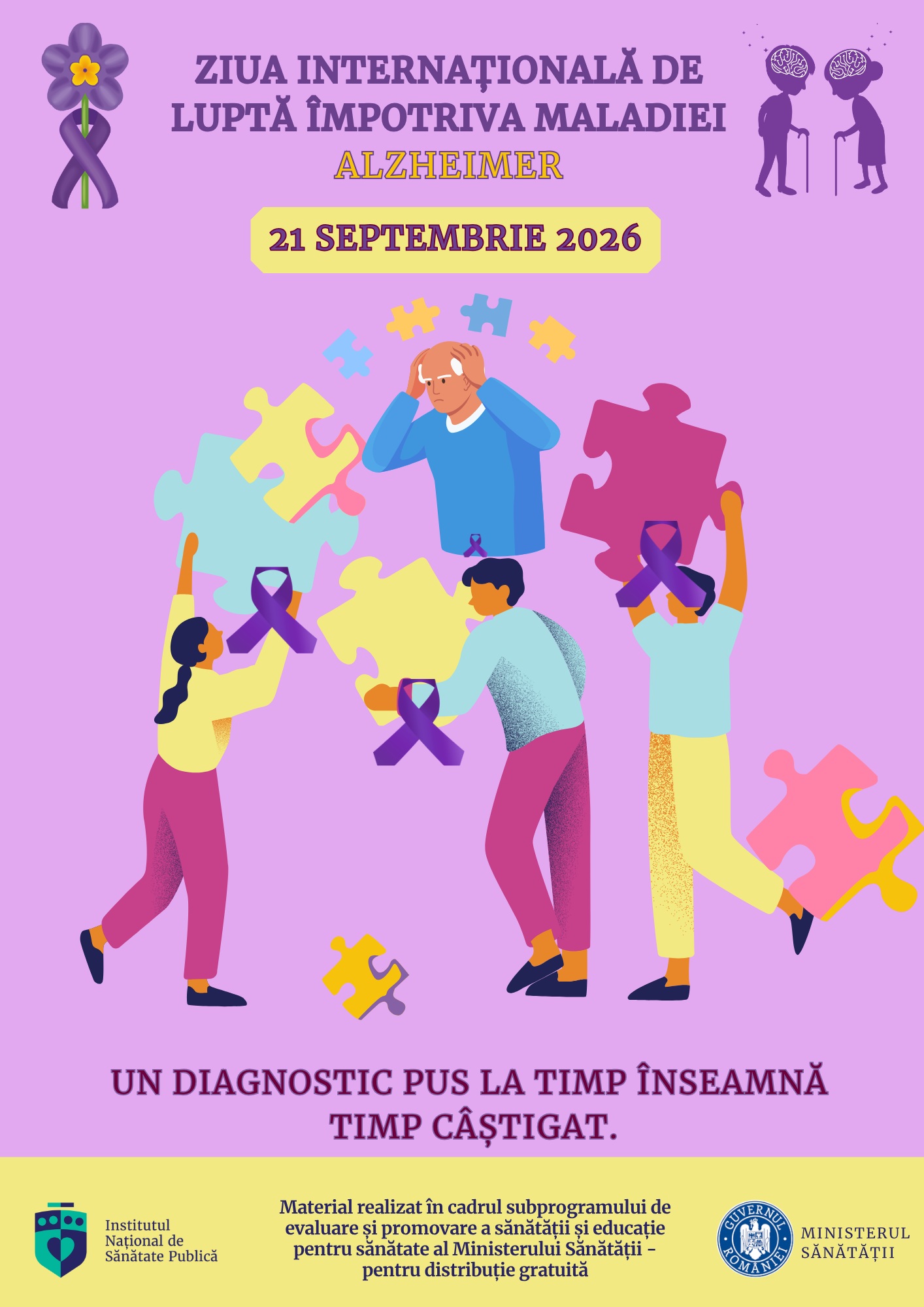 Ziua Internațională de Luptă Împotriva Maladiei Alzheimer, 21 septembrie 2026 - puzzle ziua Alzheimer